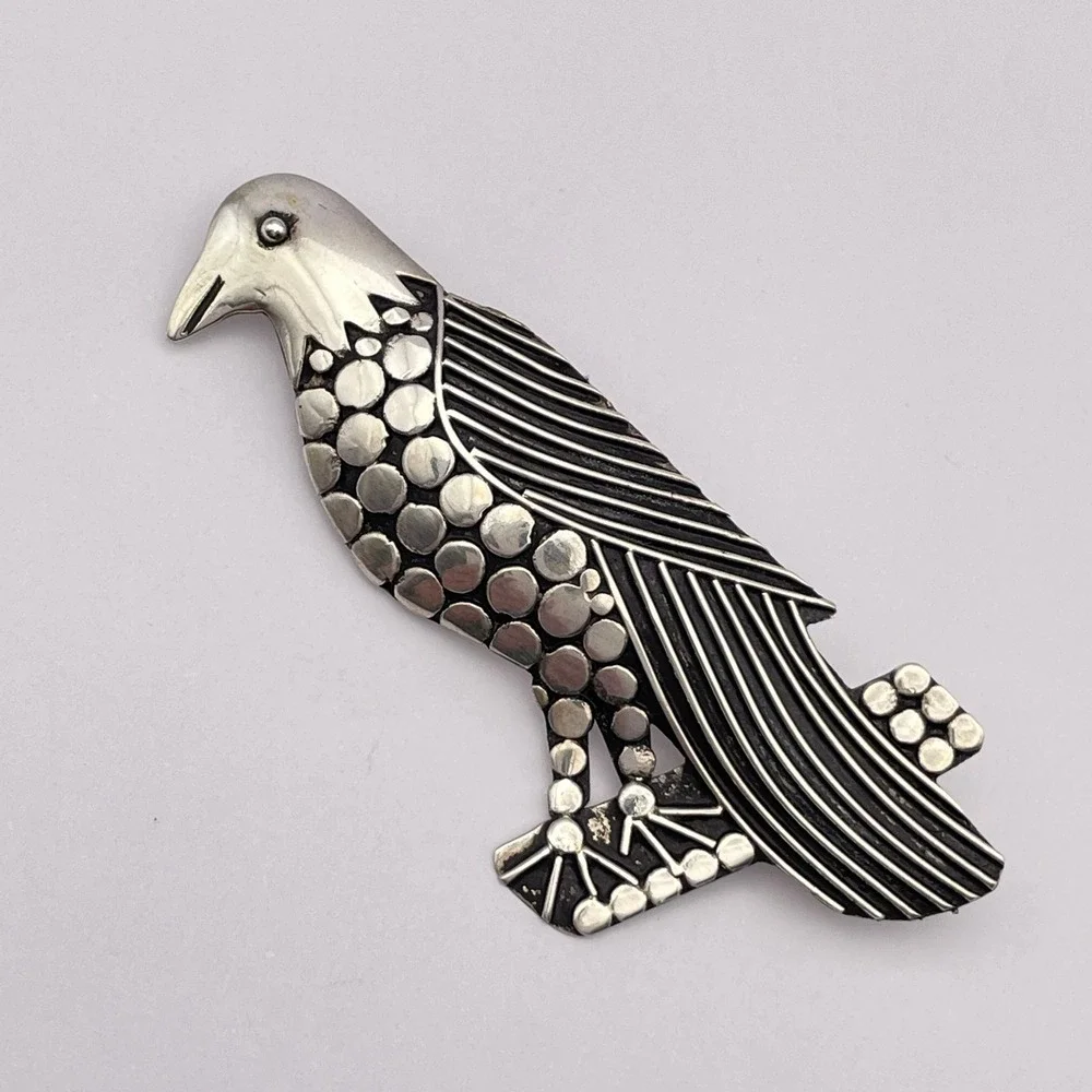 Vintage Sterling Silver Overlay Eagle Brooch‎ Bird Pin Wildlife Animal Jewelry